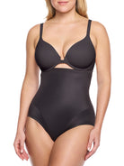 a woman wearing black high waisted tummy control underwear shapewear