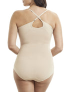 a woman wearing a nude body shaper shaping bodysuit shapewear