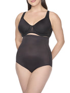 a woman wearing black high waisted tummy control underwear shapewear