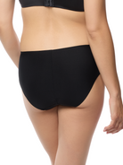 a woman wearing a black hipster panty women's underwear