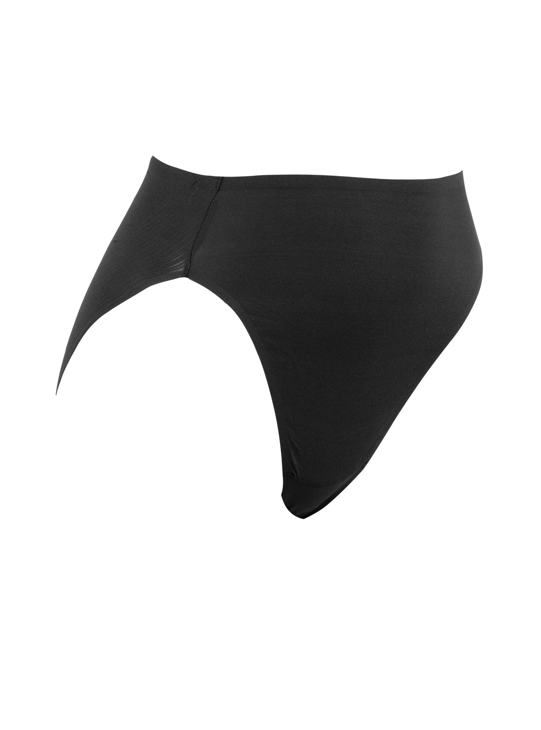 a black high-cut brief panty