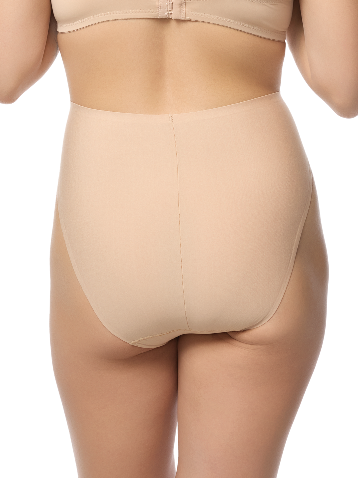 a woman wearing a black high cut hi cut french cut brief panty women's underwear