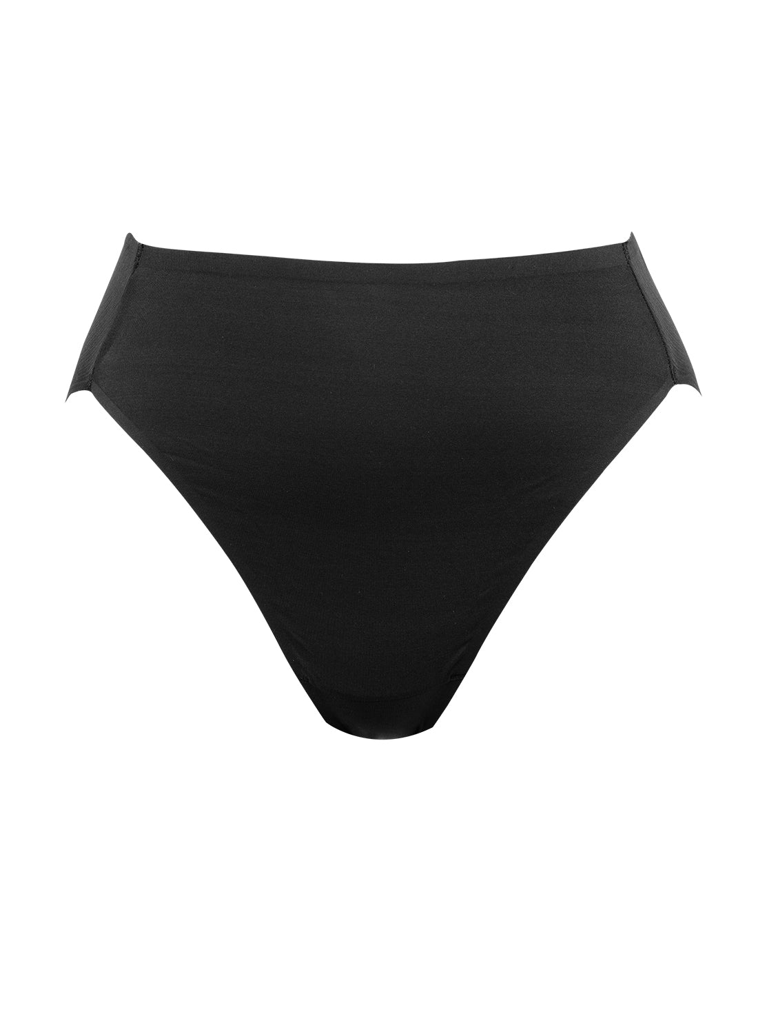 a black high-cut brief panty