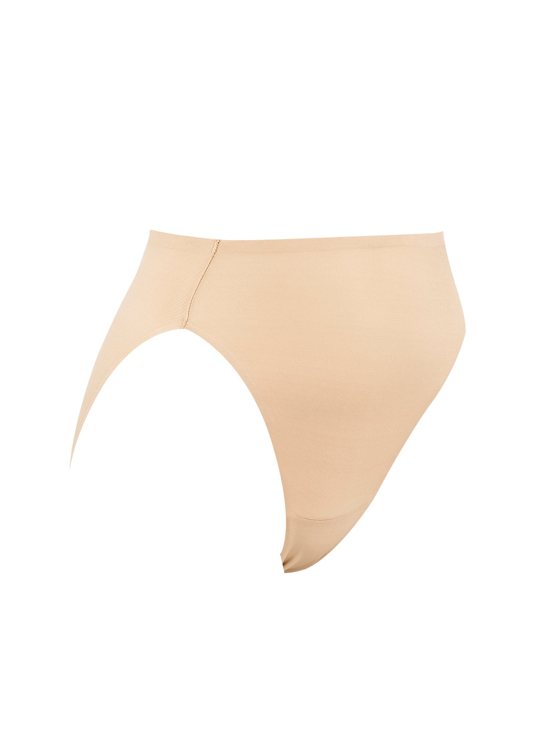 a beige high-cut brief panty