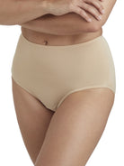 a woman wearing a nude brief panty