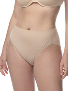 Beige high-waisted underwear on a white background