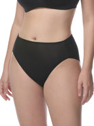 Black high-waisted underwear on a white background