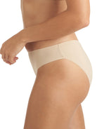 a woman wearing a beige hipster panty