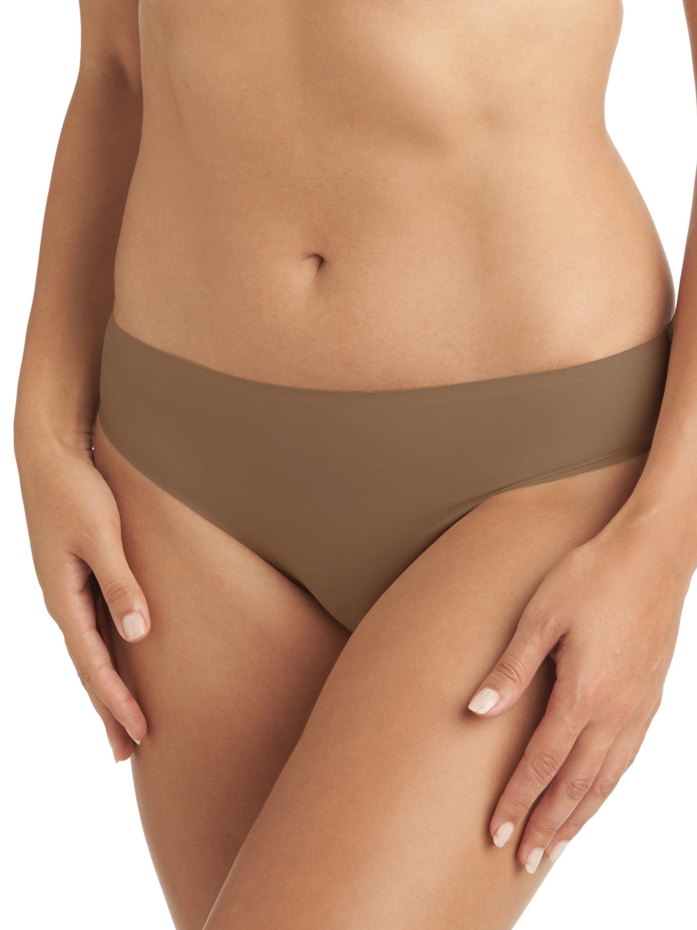 a woman wearing a brown hipster panty