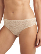 a woman wearing a beige hipster panty