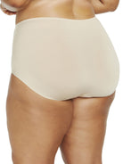 a woman wearing a nude plus size brief panty