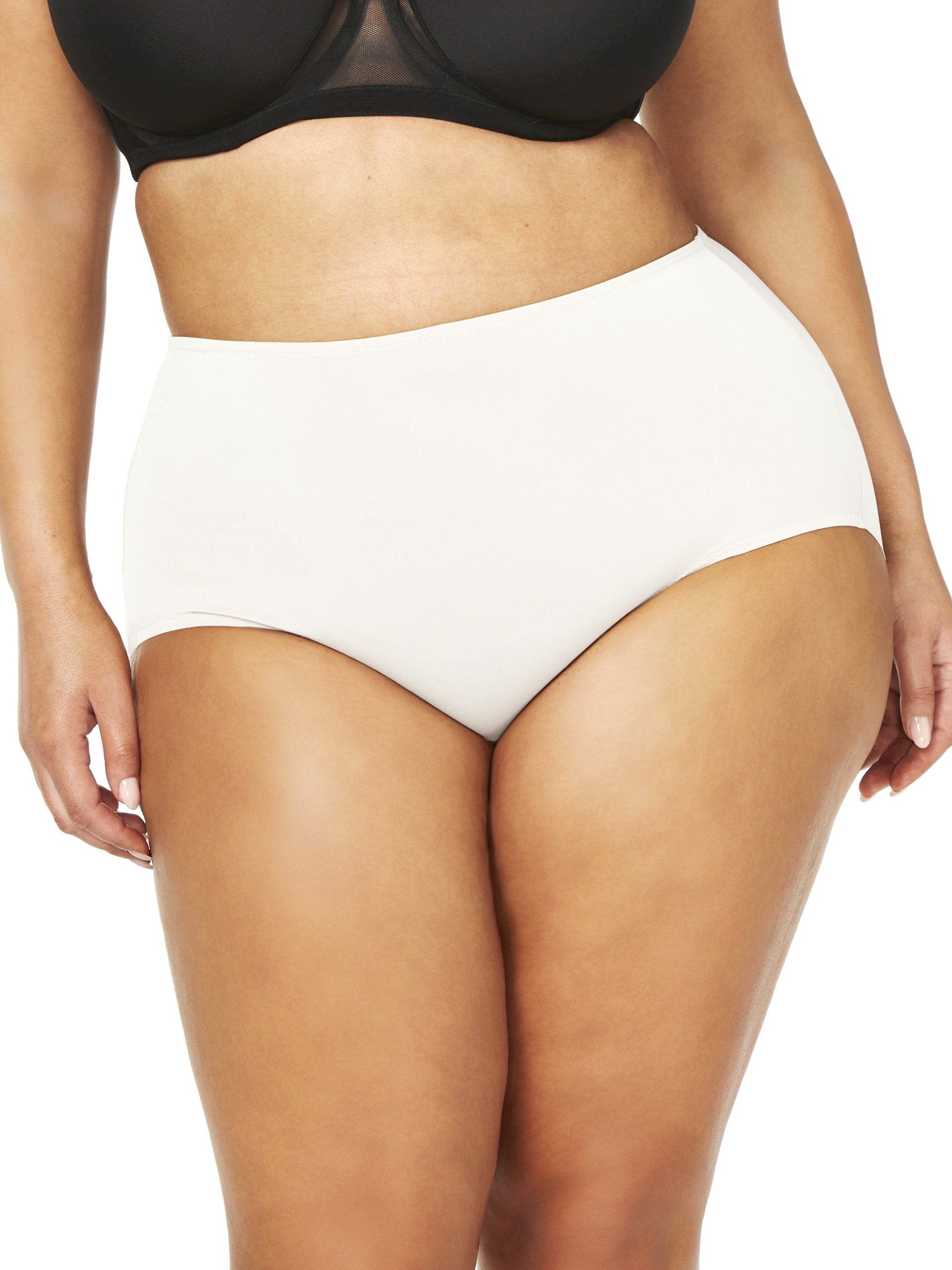 Naomi & Nicole No Show, No Lines Brief Panty 1X / Black