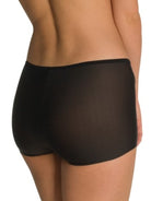 a woman wearing a black boyshort panty