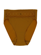 a brown lace trim high cut french cut panty women's underwear