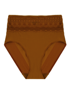 a brown lace trim brief women's underwear