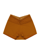 a brown lace trim boyshort panty women's underwear