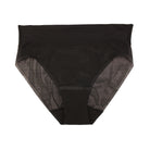 a black sheer high cut brief panty