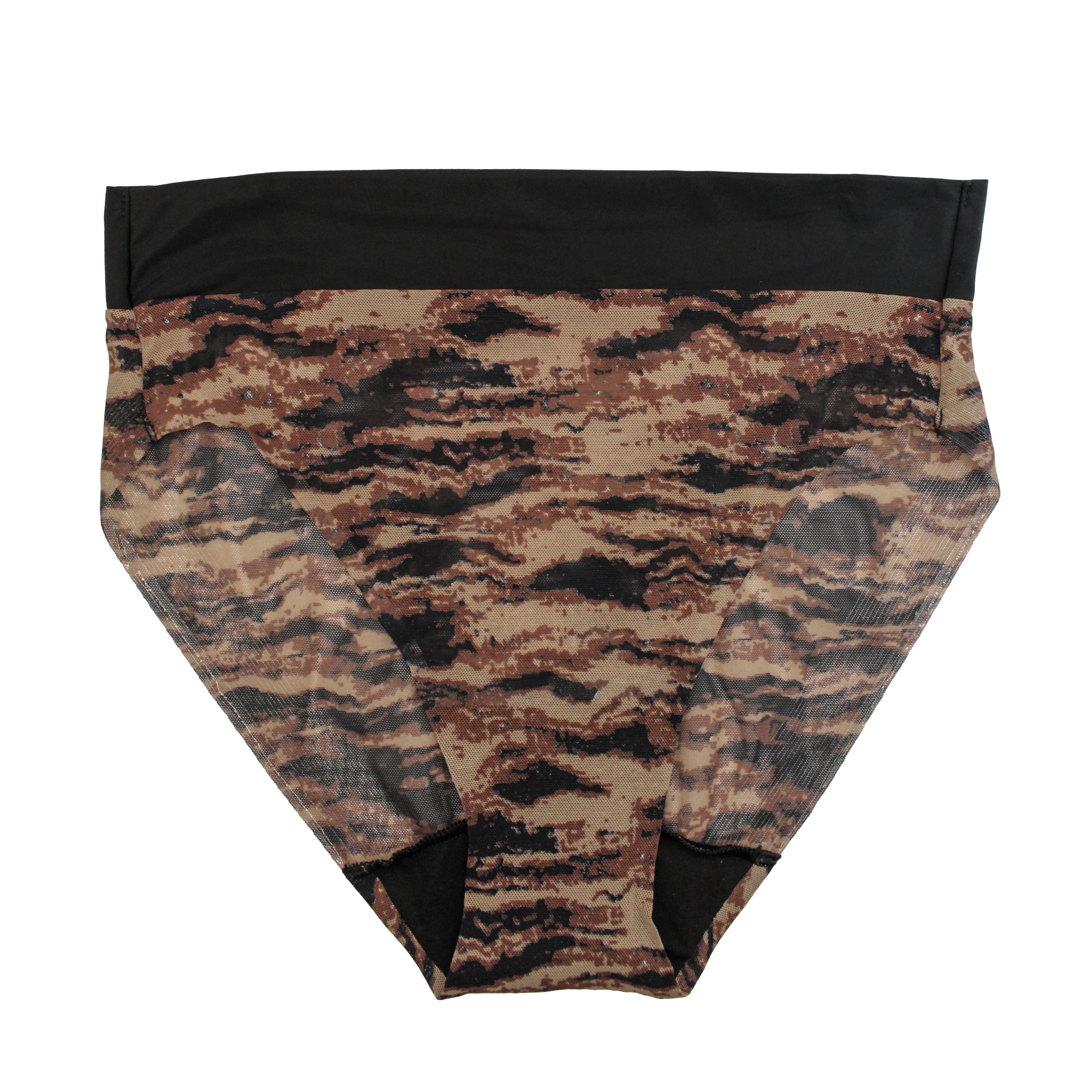 a printed sheer high cut brief panty